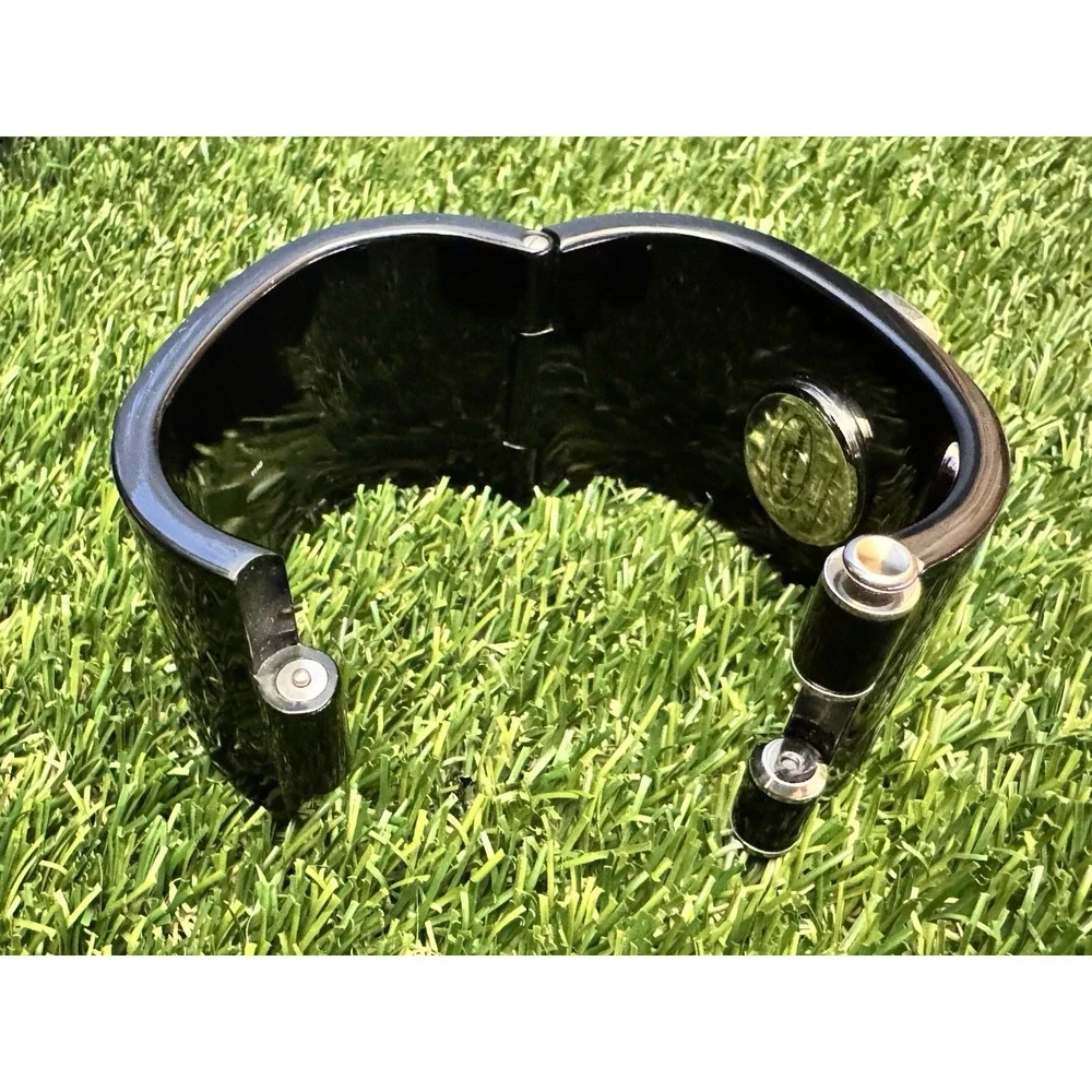 Dolce & Gabbana D&G Black Crystal Gemstone Bangle Watch Authentic Designer
